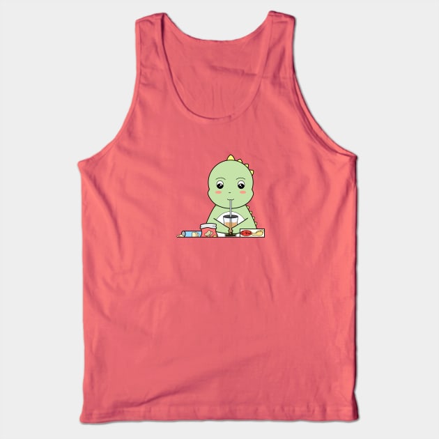 Snacking Dinosaur Tank Top by Tsukirei0_0